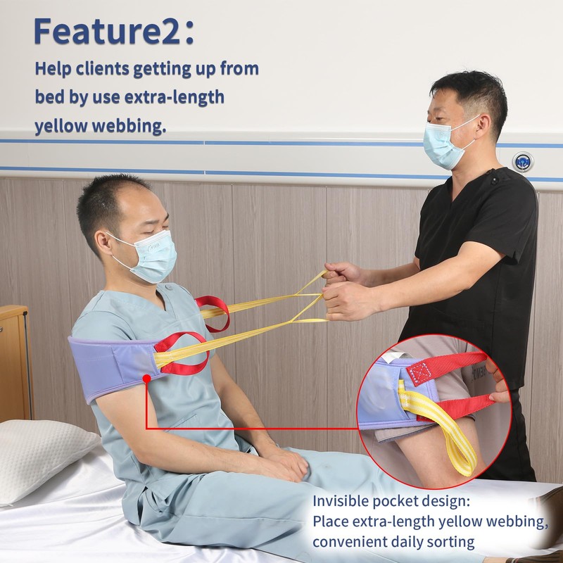 Ehucon Patient Transfer Sling with Handles & Operation Pockets -