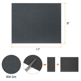 sourcing map 50pcs Sandpaper 800 Grit 9 x 11 Inch Waterproof Backing Silicon Carbide Abrasive Wet Dry Sanding Sheets for Wood Finishing, Metal Sanding, Automotive Polishing