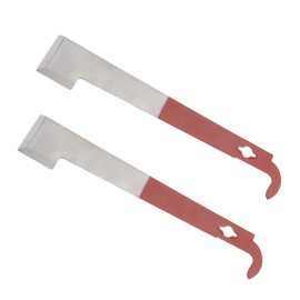 2 Pieces Stainless Steel Beekeeping Scraper Half-Red J-Hook Hive Tool Tail Bending Scraper J-type Scraper Hive Tools for Beekeepers