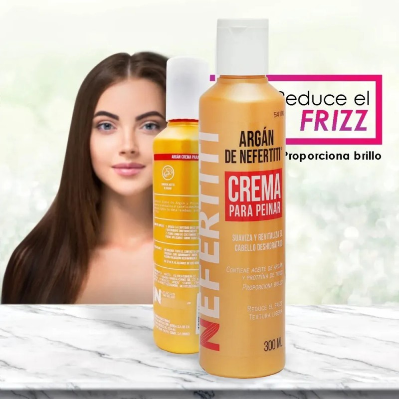 Crema Para Peinar Hidratante Aceite De Argan Nefertiti 300ml