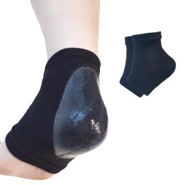 Moisturizing Gel Heel Socks to Repair Dry, Cracked Heels – Soften, Soothe & Revitalize Feet for Men & Women (Black, 1 Pair)