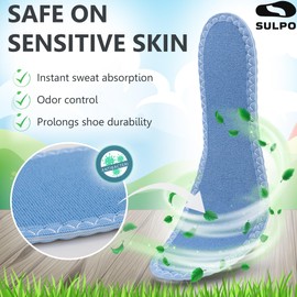 SULPO Insoles for Men and Women, Washable and Reusable with Innovative High-Tec Thermocool Shoe Insoles, Insoles for Men and Women (3 Pairs of Hemmed Trims, 39)