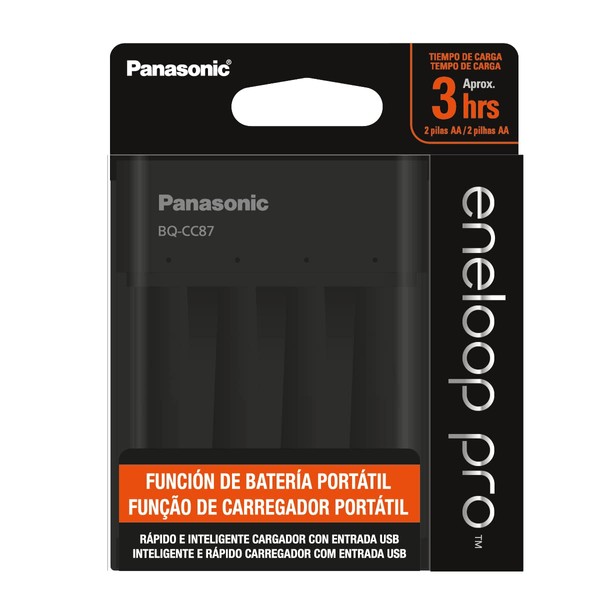 Panasonic Cargador de Pilas Recargables Eneloop y Eneloop Pro Tipo AA/AAA Modelo BQ-CC87