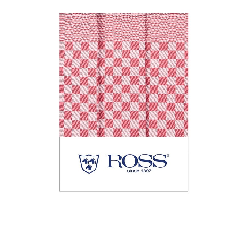 Ross Pack of 3 Cotton Tea Towels Red 45 x