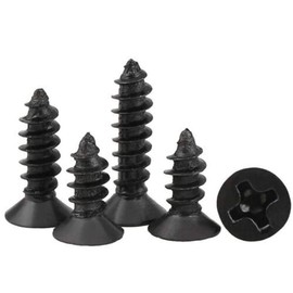 1000Pcs M2 x 8mm Flat Head Phillips Self Tapping Screws Black Zinc Sheet Metal Screws (1000Pcs, M2 x 8mm)