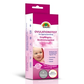 SUNLIFE Ovulation Test, 1 x 5 Pieces, Precise & Safe Ovulation Tests, 25 mlU/ml, Ovulation Test Strips with 99% Reliability, Fertility Test for Women