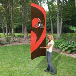 Party Animal CLEVELAND BROWNS 8.5 FOOT TALL TEAM FLAG 11.5' POLE SIGN BANNER 8 1/2'