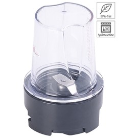 Rosenstein & Söhne Accessories for Multi Chopper: Grinding Attachment with Stainless Steel Blade and Cup for 2-in-1 Vacuum Blender (Green Smoothie Mixer, Mixer with Vacuum Device, Vacuum Bag)