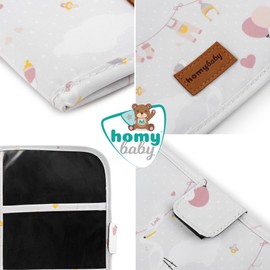 HOMYBABY® Baby Document Bag, Toiletry Bag for Babies, Gift for Babies, Organiser for Cards, Passports, Family Book (Storks)