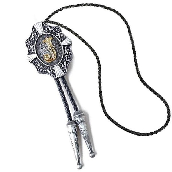 BYM Western Letter Print Leather Bolo Tie (Men's, Necktie, Fashion-conscious