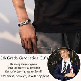 ORISPRE 8th Grade Graduation Gifts for Boys Class of 2024 Bracelets Middle School Congratulations Decorations Graduate for Him Grad Graduate Gift
