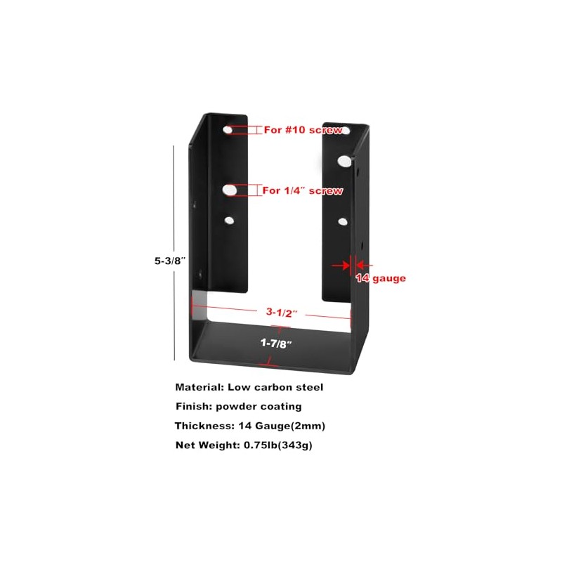 GBGS 6 Pack Concealed Joist Hanger for 4x6 Beam,14 Gauge