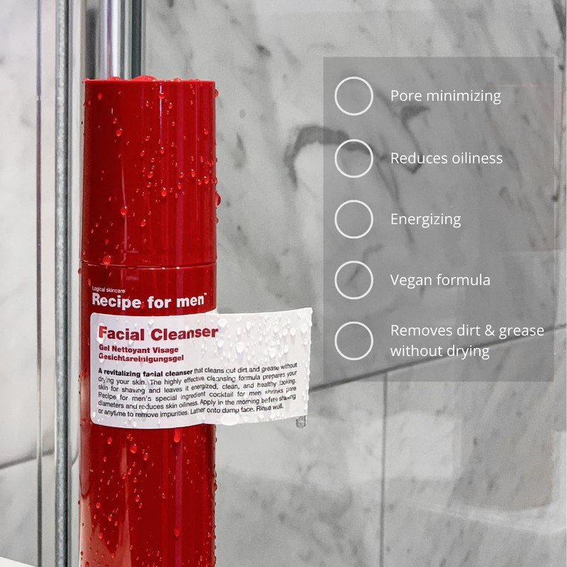 RECIPE FOR MEN Revitalizing Facial Cleanser: Effective Men's Formula, with