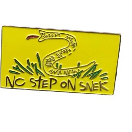 No Step on Snek Gadsden Flag Meme Parody 1.5" Lapel Enamel Pin Badge Metal