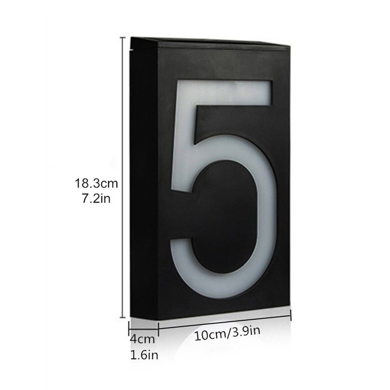 Solar Power LED Light Sign House Hotel Door Address Plaque