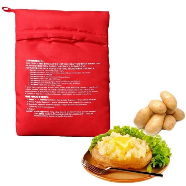 anierax Red Microwave Potato Bags Reusable Potato Baked Bag Microwave
