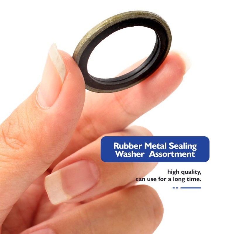 150Pcs Metal Bonded Seal Washer Assortment Kit Bonded Washer 8