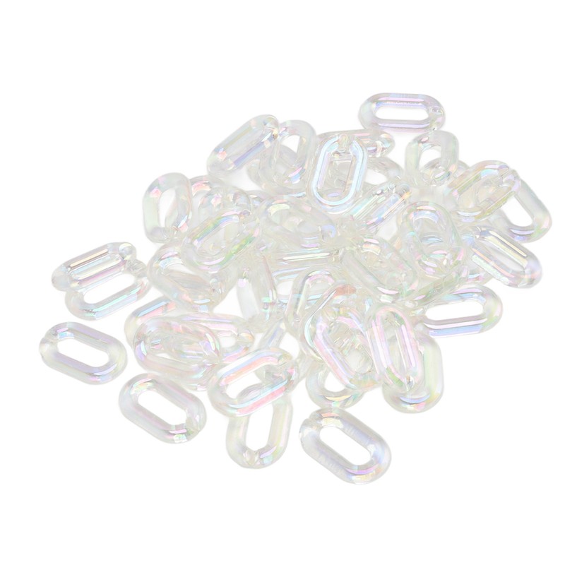 50PCS Acrylic Linking Rings Transparent DIY Assemblable Transparent Color Plating