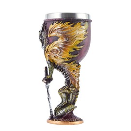 OTARTUDE Medieval Flame and Dragon Goblet Stainless Steel 210ml (Flame Dragon)