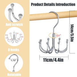 Bra Hanger for Closet,Tank Top Hanger,Belt Hanger,1PCS 360°Organizer for Closet, Space Saving Accessories Rack Hanging Holder Storage Hook for Belt, Tie, Tank Top, Scarf, Purse,Max 24 Capacity