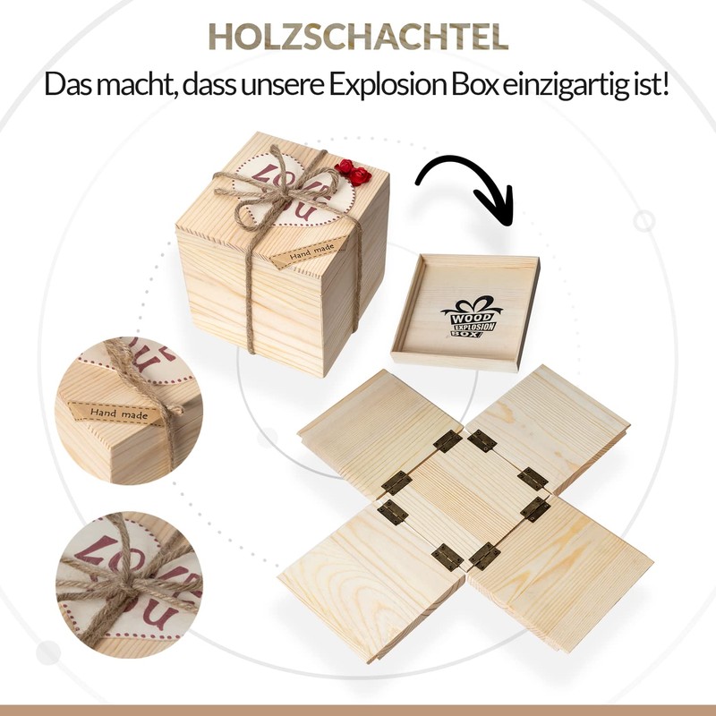 WoodExplosionBox Wooden Box Explosion Box Surprise Box - DIY Birthday