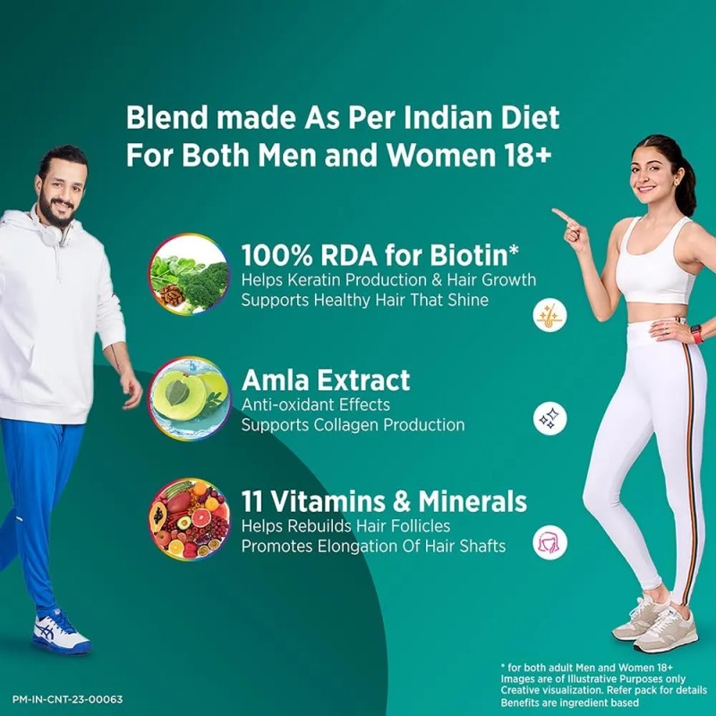 India Healthy Hair Biotina+ 30 Gomitas Para Cabello Y Piel