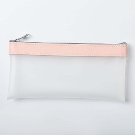 HABUAETY Small Pencil Pouch Makeup Transparent Cortical Pen Bag Women Office Stationery Comestic Bag