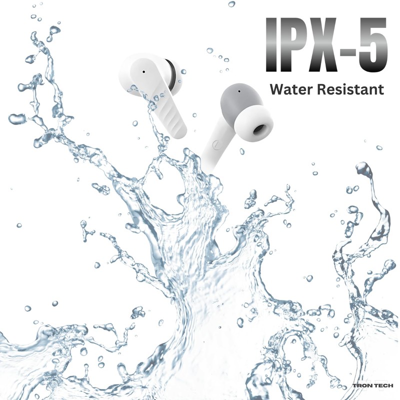 TRON TECH T8 Bluetooth Earbuds, Smart Touch Control, Built-in Quad