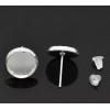 Favored Memories 10 pcs.Silver Plated Earring Posts Settings Bezels Cabochons