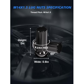 TAGMORE M14x1.5 Lug Nuts - 32pcs OEM Black Wheel Lug Nuts Compatible with 1995-2020 Silverado 1500/2500/3500, Suburban 1500, Tahoe, 2012-2019 Ram 2500/3500 Chrome Acorn Wheel Nut Set