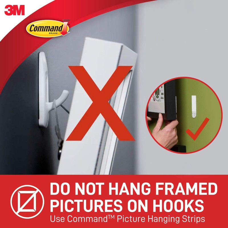 Command Medium Utility Hooks, White, 2-Hooks, 4-Strips, Organize Damage-Free