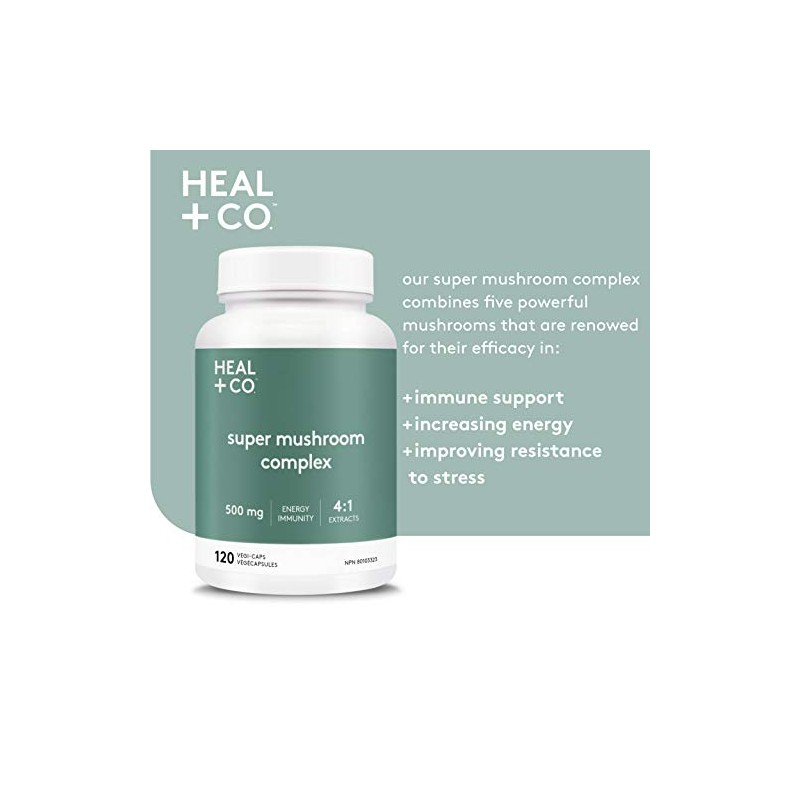 HEAL CO. Super Mushroom Complex 41 500 mg Energía, Enfoque
