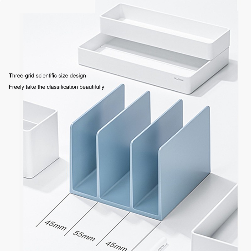 Bookends Simple Style Wide Mouth Design Blue Color Plastic Material