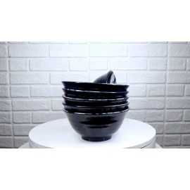 Set Of 6 Blue Japanese Hokusai Great Wave 6" Porcelain Soup Rice Tayo Bowls 19oz