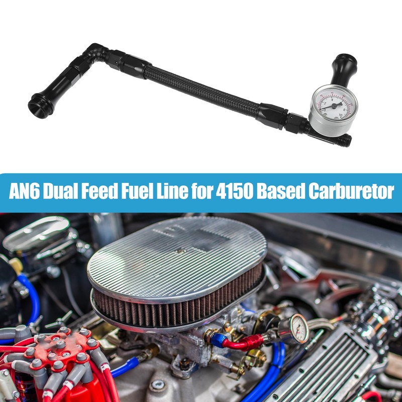 A ABSOPRO 4150 Braided Fuel Line with Pressure Gauge AN6