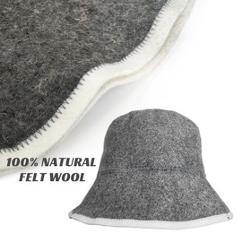 BAJISA Sauna Hat, Natural Wool Sauna Hat for Men and Women, Russian Banya Cap, Soft, Breathable Wool Hat Protects Hair from Overheating & Damage, Sauna Accessories for Spa, Steam Room, Bathhouse