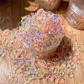 1000Pcs Hair Elastic Rubber Bands, MOIHSING No Damage Soft Baby Hair Ties Mini Small Ponytail Bands Stretch Elastics for Girls Women Braiding Hair Accessories with Box Package-STRONG & REUSEABLE (Assorted)