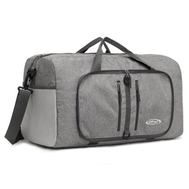 G4Free Lightweight Foldable Sports Bag & Travel Bag 40L Lightweight Travel Luggage Men Women Tote Bag for Sports Gym Holiday Overnight, gray