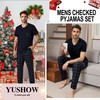 YUSHOW Mens Pyjamas Sets Short Sleeve Pjs Set Soft Loungwear