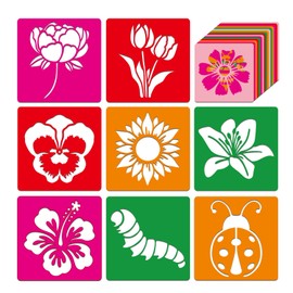 24 Pcs Stencils for Kids Spring Themed Outside Sidewalk Chalk Stencils 8"