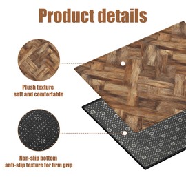 COSHARKLY Wood Grain Bath Mat,Bathroom Rug,Shower Mats for Bathtub Shower Room Sinks,Non-Slip Floor Mats Soft Doormats for Home Decor 17x30 Inch