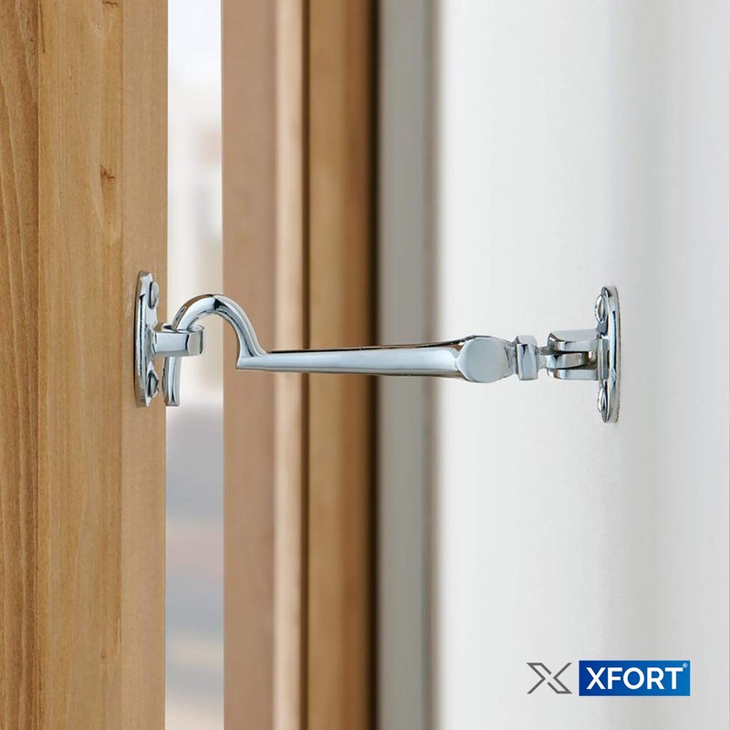 XFORT® 150mm Chrome Cabin Hook, Gate Latch, Door Latch, Door