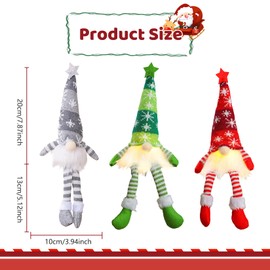 GothicBride Pack of 3 35 cm High Gnome Christmas Decoration Illuminated Party Christmas Tree Decoration Gifts