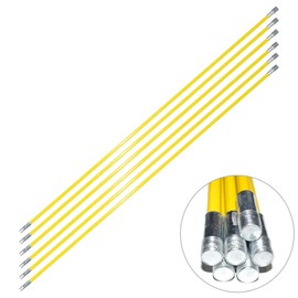 AOGYikang 18FT Fiberglass Chimney Brush Rod Kit, 1/4" NPT Fittings Fireplace Brush Rod, 6pcs 3ft Fiberglass Rod Kit(Yellow)