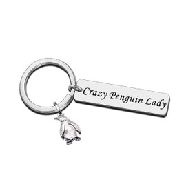 SDOFY Funny Penguin Gifts for Women Inspirational Penguin Keyring for Her Girl Penguin Lover Gifts for Mum Auntie Birthday Gift Crazy Penguin Lady Keychain