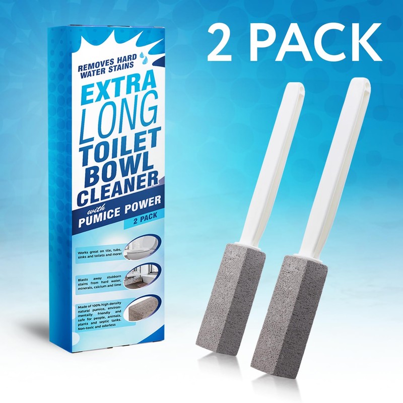 IMPRESA Toilet Pumice Stone with Handle 2-Pack - White -