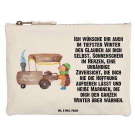 Mr. & Mrs. Panda Make-Up Bag Hedgehog Chestnuts, White, Hand Drawn