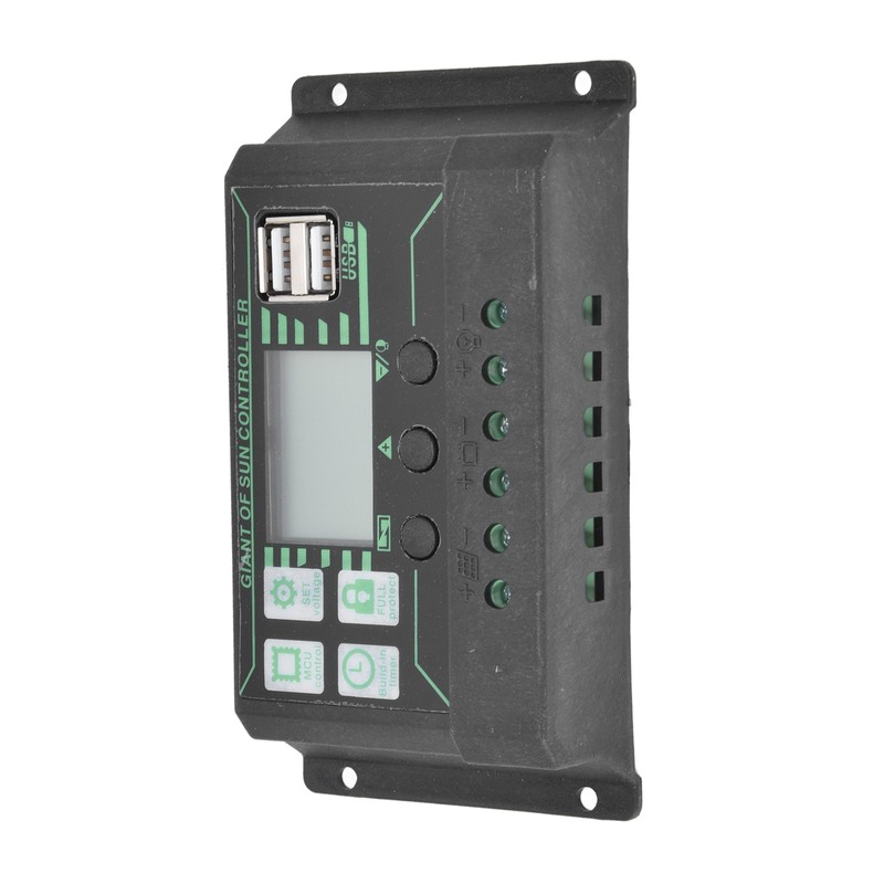 Solar Charge Discharge Controller Adjustable LCD Display PWM Dual USB