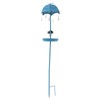 Solar Bird Feeder LED Floor Lamp with Feeding Tray Umbrella