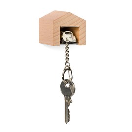 Corpus Delicti Garage with Iconic Car for the Wall – The Design Key Board made of Beech Wood and Stainless Steel incl. Model Car with Key Fob.